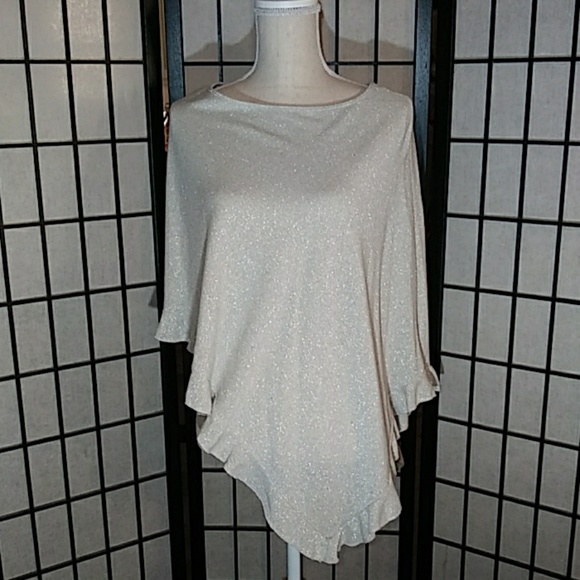 unknown Tops - Silver Shimmer Poncho (OBO)